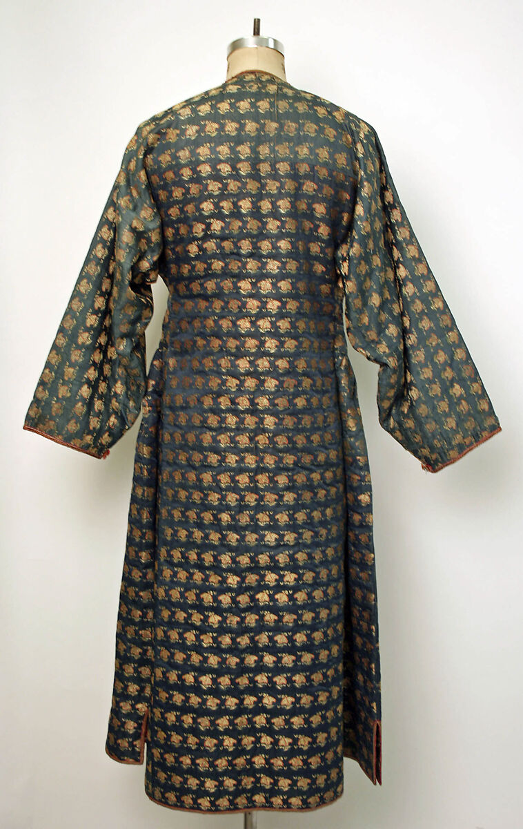 Coat, Silk, metal wrapped thread, cotton; brocaded