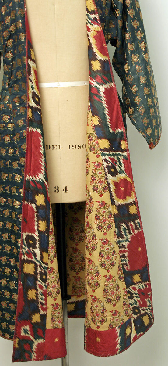 Coat, Silk, metal wrapped thread, cotton; brocaded