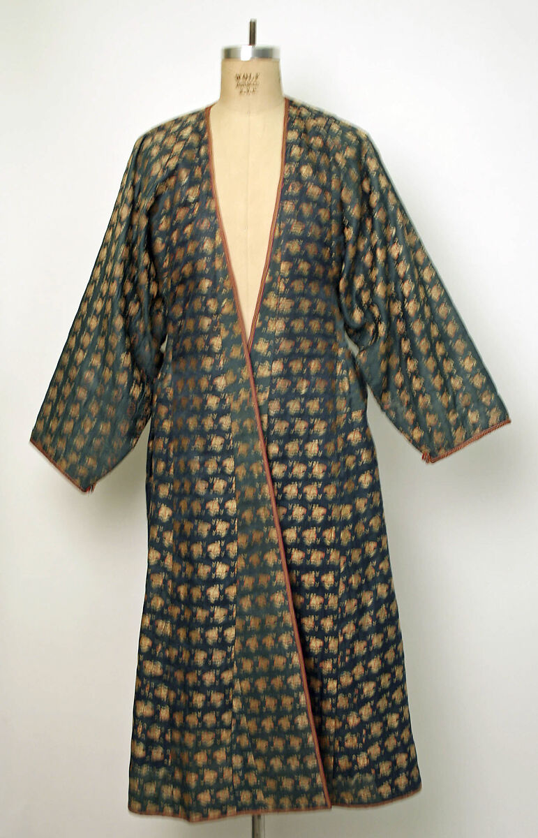 Coat, Silk, metal wrapped thread, cotton; brocaded 