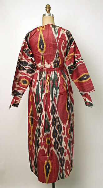 Kaftan, Cotton, silk; ikat woven