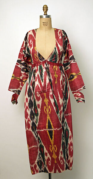 Kaftan, Cotton, silk; ikat woven 