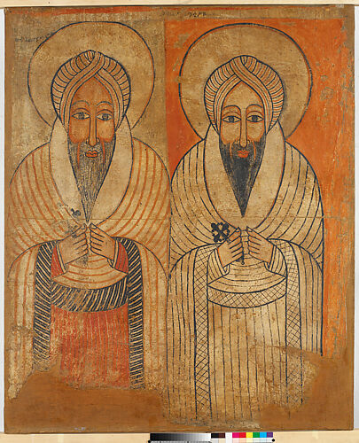 Wall Painting with Saints Täklä Haymanot and Ewosṭatewos