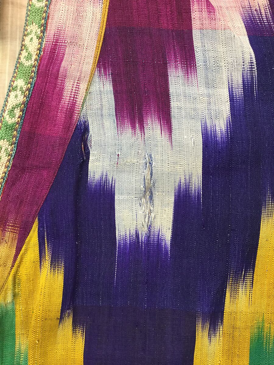 Robe, Silk, cotton; ikat woven