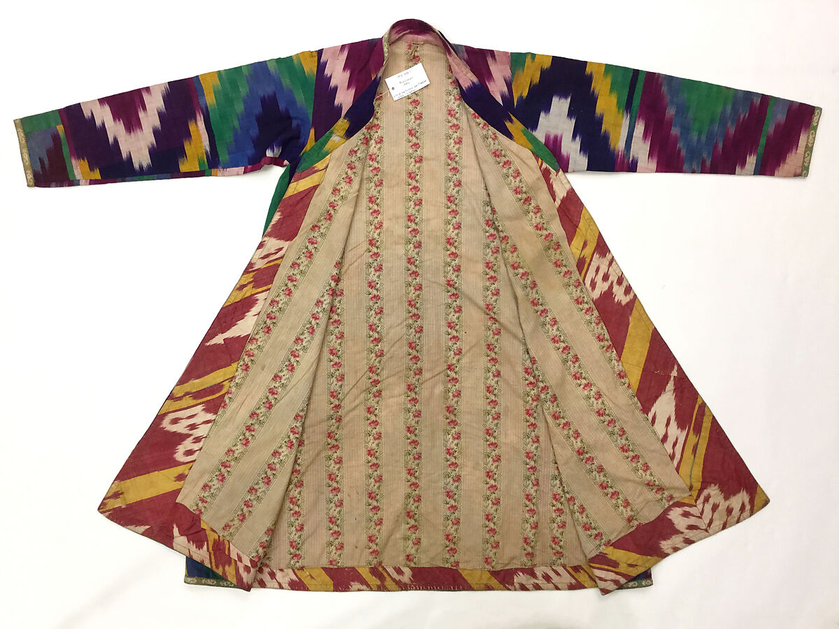 Robe, Silk, cotton; ikat woven