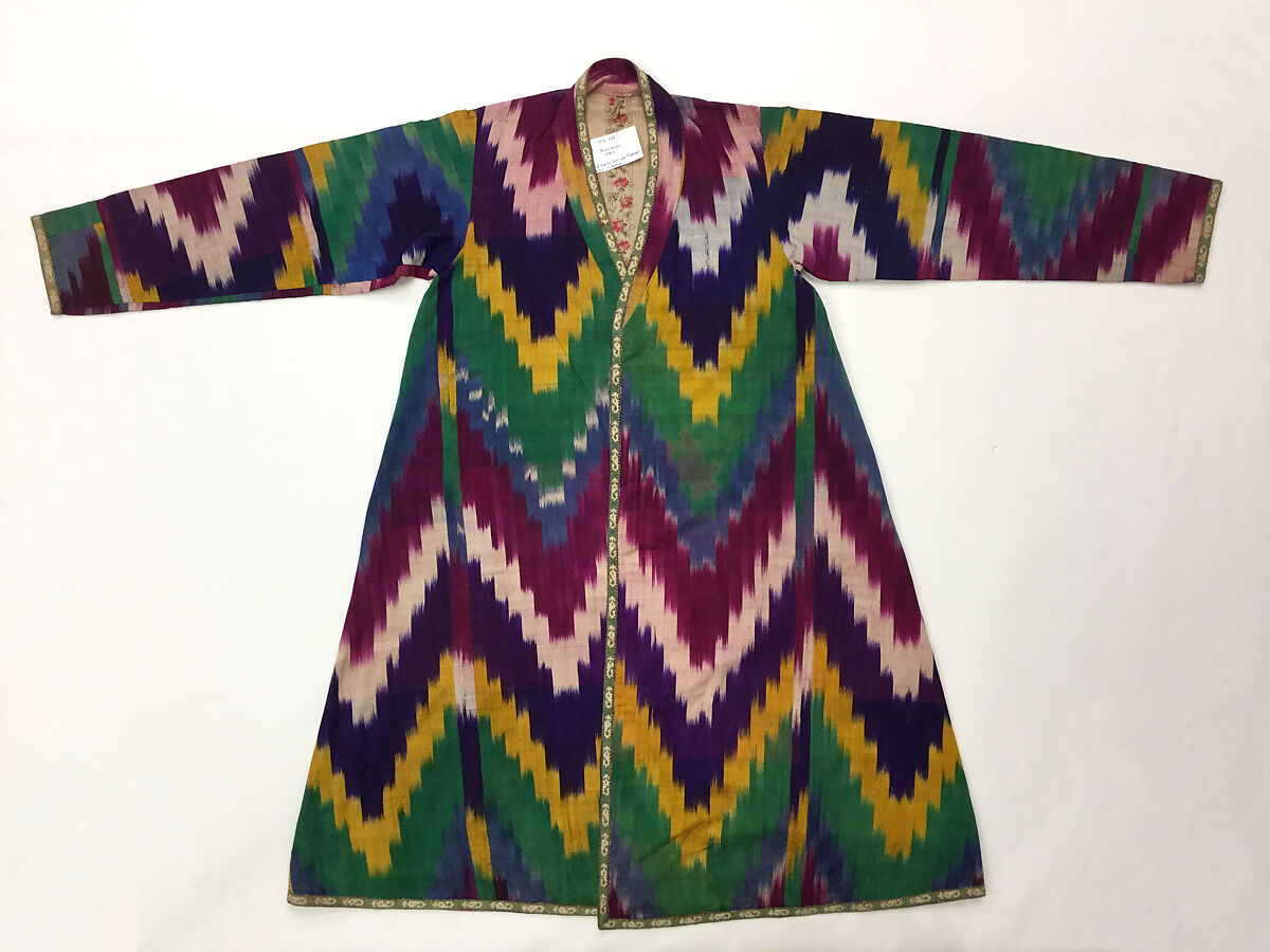 Robe, Silk, cotton; ikat woven