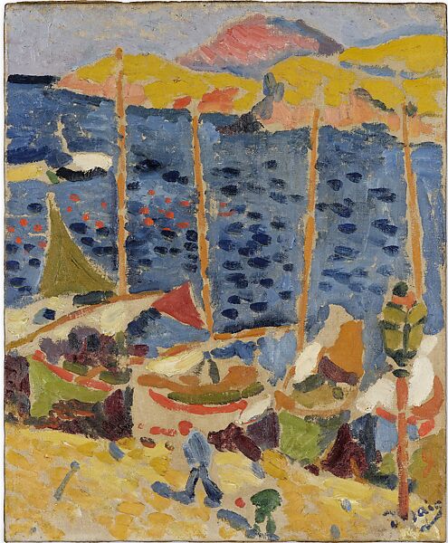 Boats at the Port of Collioure (Bateaux au port de Collioure), André Derain (French, Chatou 1880–1954 Garches), Oil on canvas 