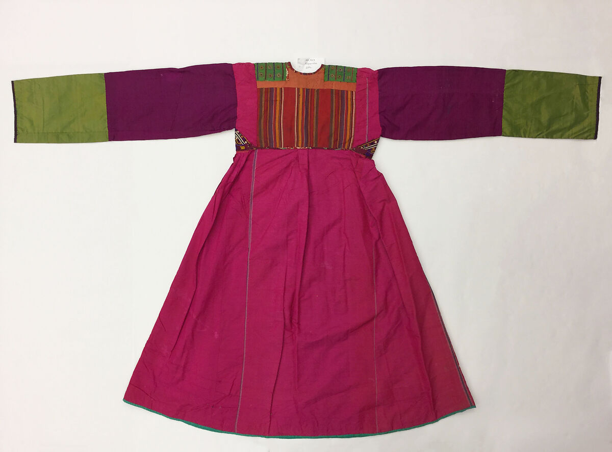 Festive Dress of a Hazara Woman, Silk, cotton, metal wrapped thread; embroidered
