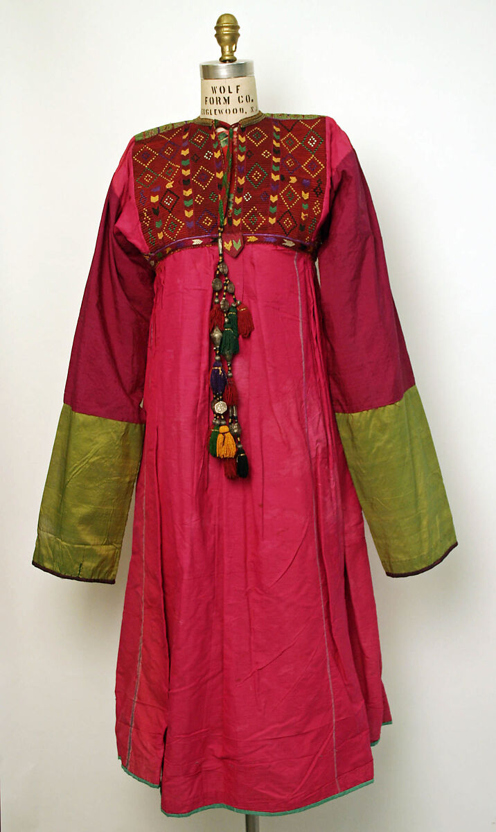 Festive Dress of a Hazara Woman, Silk, cotton, metal wrapped thread; embroidered 