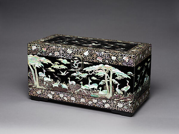 【19世紀・極稀少】2点セット・彫金装飾 銀メッキパンプキンBox 展示台付骨董 Sohn Daehyun - Box decorated with the Ten Symbols of Longevity