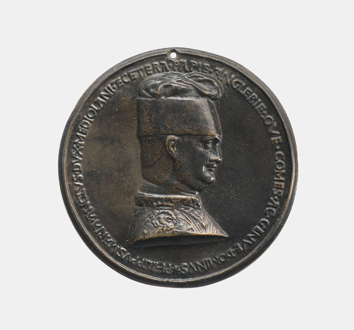 Filippo Maria Visconti 1392-1447, Duke of Milan 1412-47, Pisanello (Antonio Pisano) (Italian, Pisa or Verona by 1395–1455), Bronze, Italian 
