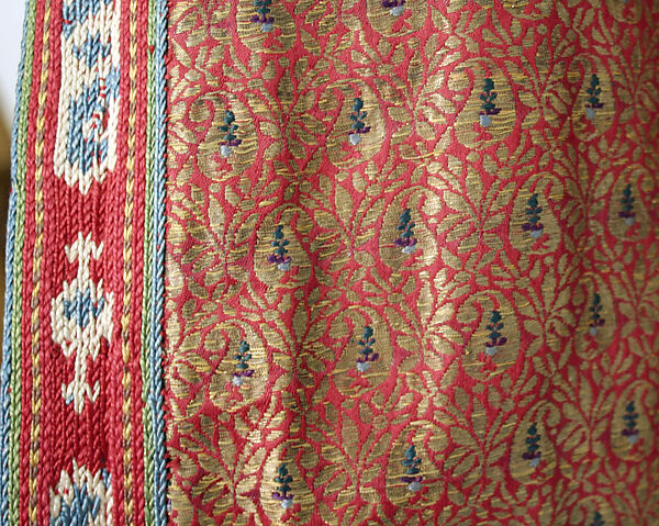 Robe, Satin and metal wrapped thread; woven