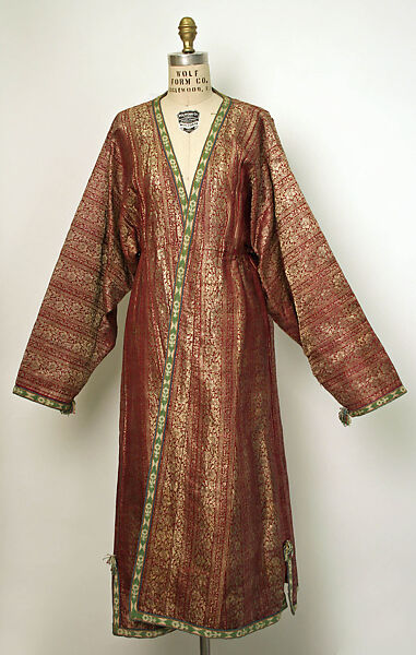 Kaftan, Silk, metal wrapped threads, cotton; brocaded 