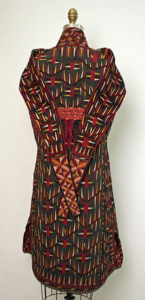 Cloak, Silk, cotton; embroidered