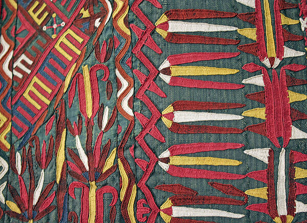 Cloak, Silk, cotton; embroidered