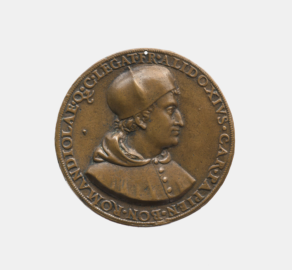 Francesco degli Alidosi, Cardinal of Pavia 1505, Legate of Bologna and Romagna, 1508-11, Francesco Francia (Italian, Bologna ca. 1447–1517 Bologna), Bronze, Italian 