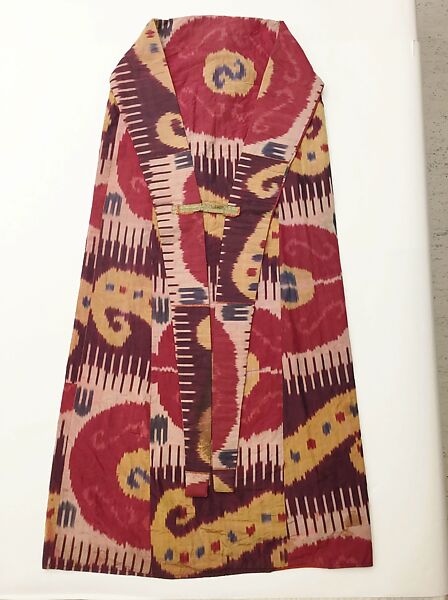 Cloak, Silk, cotton, metal wrapped thread; ikat woven