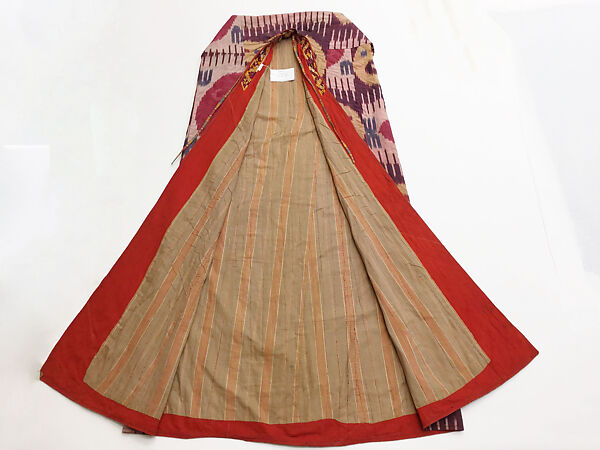Cloak, Silk, cotton, metal wrapped thread; ikat woven