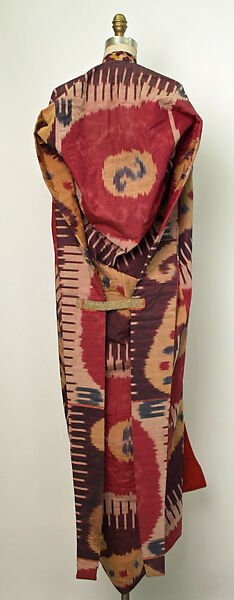 Cloak, Silk, cotton, metal wrapped thread; ikat woven