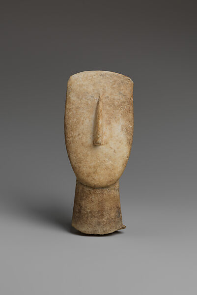 Marble head of a figure, Marble, Cycladic