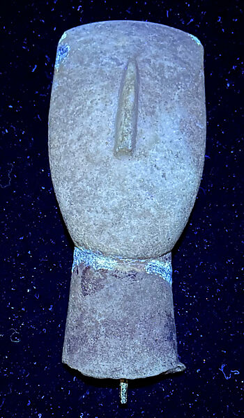 Marble head of a figure, Marble, Cycladic