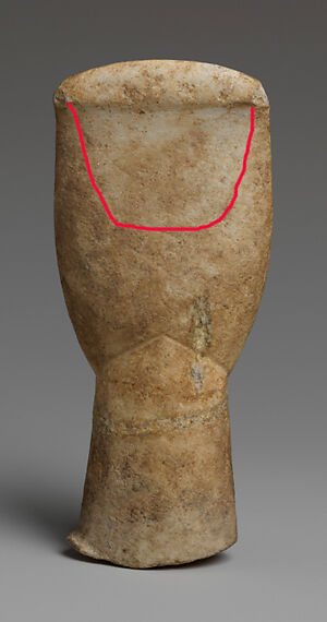 Marble head of a figure, Marble, Cycladic