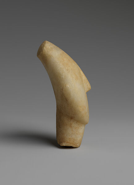 Marble head of a figure, Marble, Cycladic
