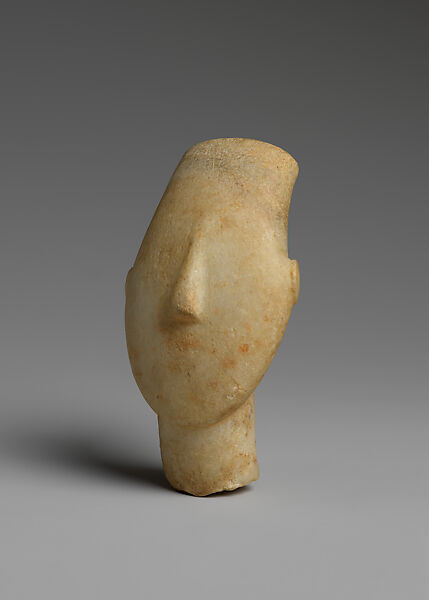 Marble head of a figure, Marble, Cycladic