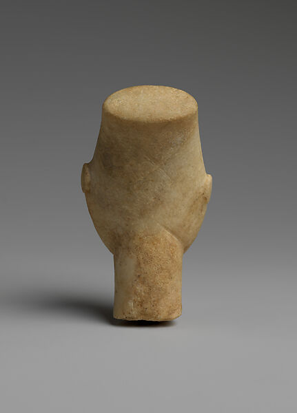Marble head of a figure, Marble, Cycladic