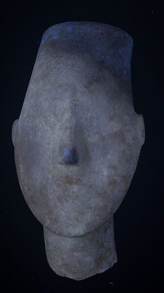 Marble head of a figure, Marble, Cycladic