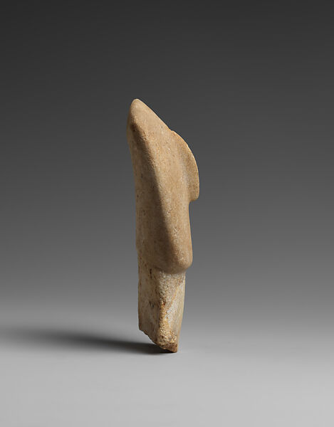 Marble head of a figure, Marble, Cycladic