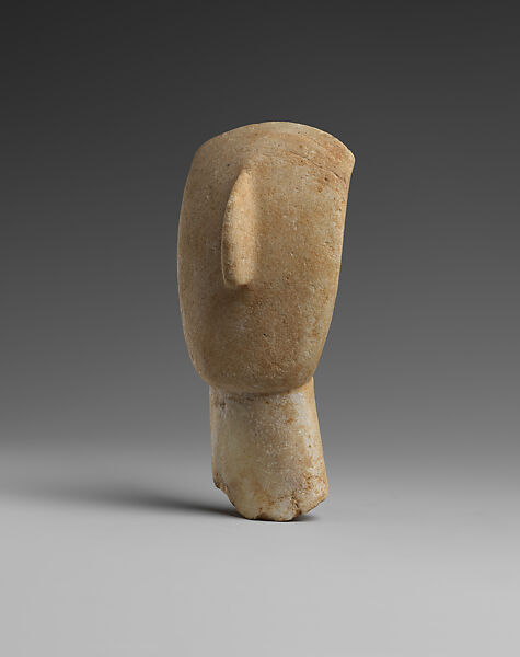 Marble head of a figure, Marble, Cycladic