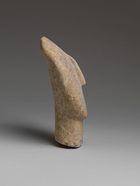 Marble head of a figure, Marble, Cycladic