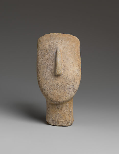 Marble head of a figure, Marble, Cycladic 