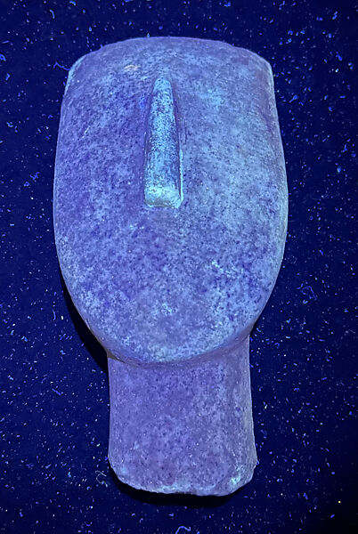 Marble head of a figure, Marble, Cycladic