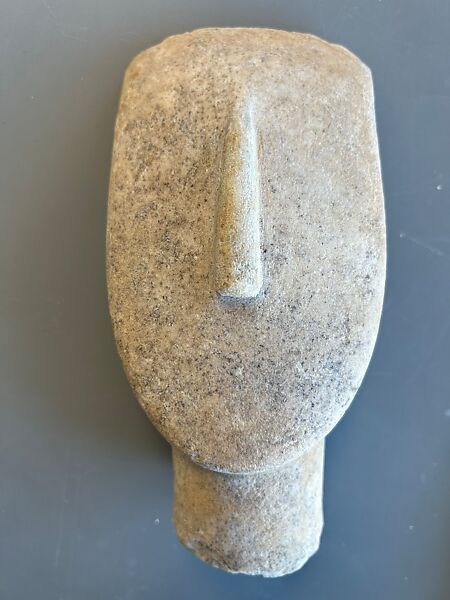 Marble head of a figure, Marble, Cycladic