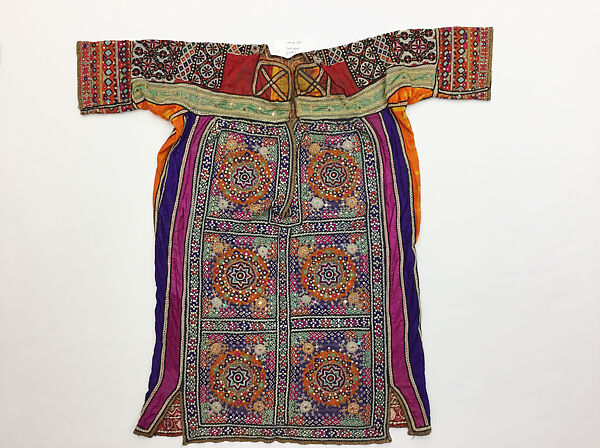 Wedding Robe, Silk, cotton, metal wrapped thread, sequins, mirror insets; embroidered