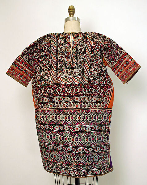 Wedding Robe, Silk, cotton, metal wrapped thread, sequins, mirror insets; embroidered