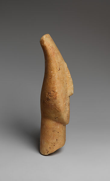 Marble head of a figure, Marble, Cycladic