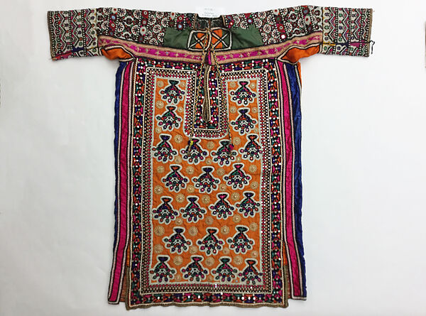 Wedding Kurta, Silk, glass, metal wrapped thread; embroidered