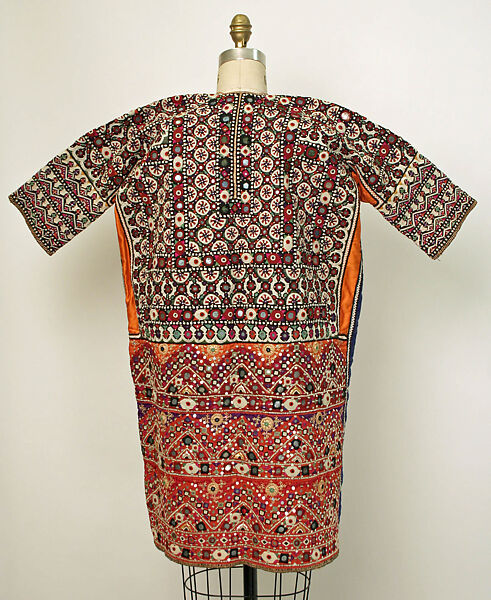 Wedding Kurta, Silk, glass, metal wrapped thread; embroidered