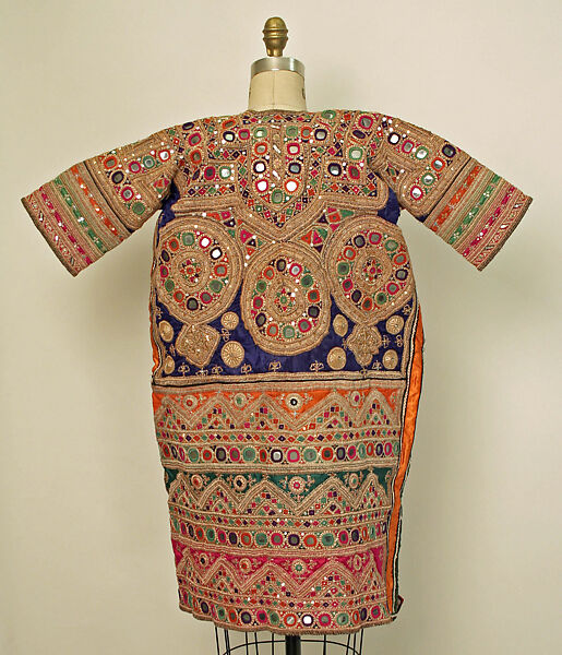 Wedding Kurta, Silk, cotton, glass, metal wrapped thread; embroidered