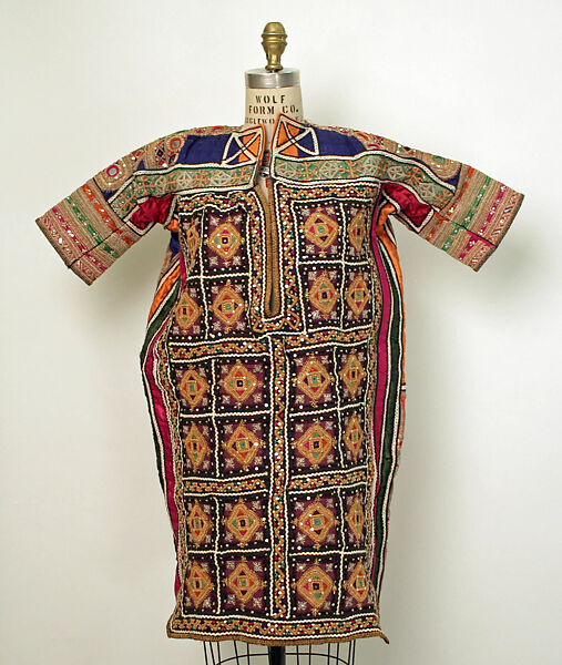 Wedding Kurta, Silk, cotton, glass, metal wrapped thread; embroidered 