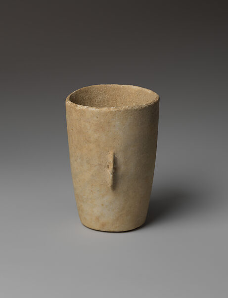 Marble vase with lug handles, Marble, Cycladic