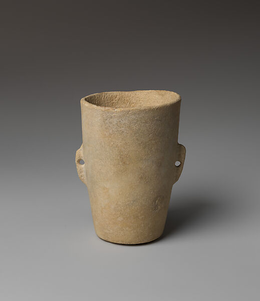 Marble vase with lug handles, Marble, Cycladic 