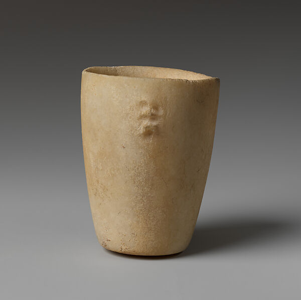 Marble vase with lug handles, Marble, Cycladic