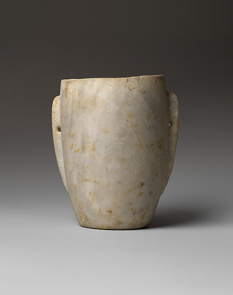 Marble vase with lug handles, Marble, Cycladic 