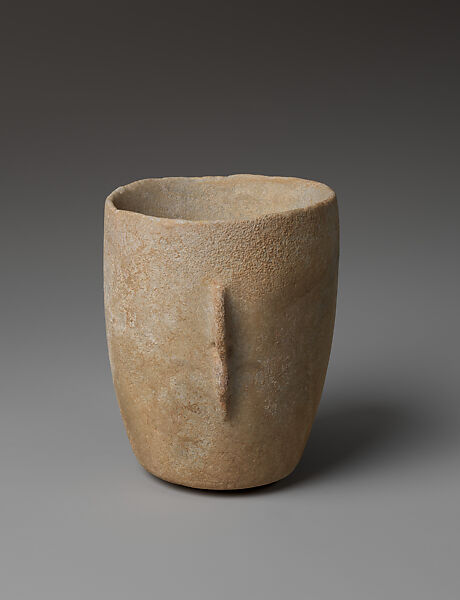 Marble vase with lug handles, Marble, Cycladic