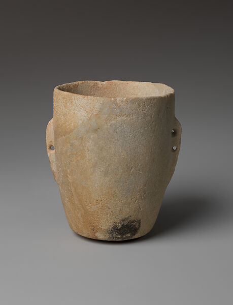 Marble vase with lug handles, Marble, Cycladic