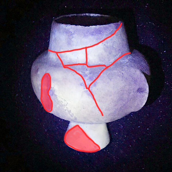 Marble vase with high foot and lug handles, Marble, Cycladic