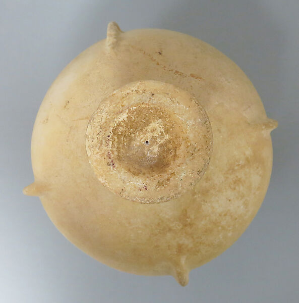 Marble vase with high foot and lug handles, Marble, Cycladic